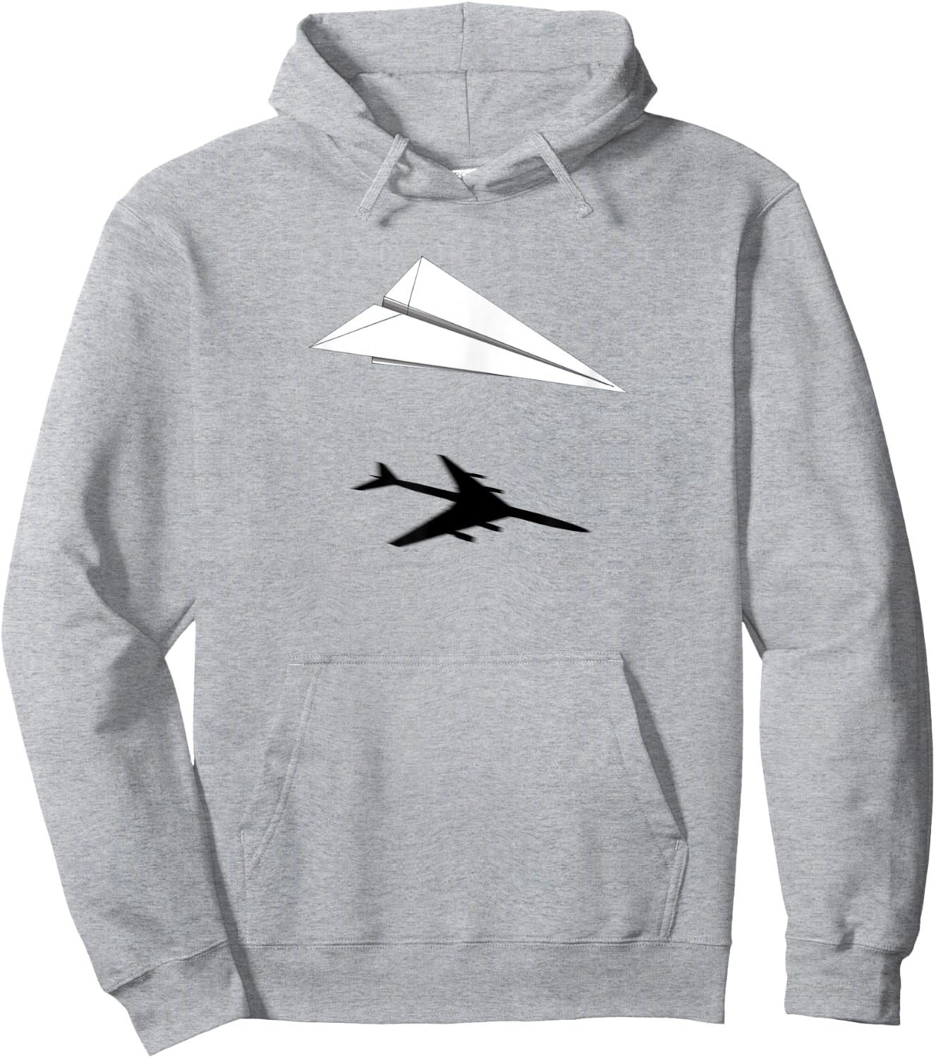 Paper Airplane Shadow 747 A340 A380 Hoodie - Hoodie | Ash