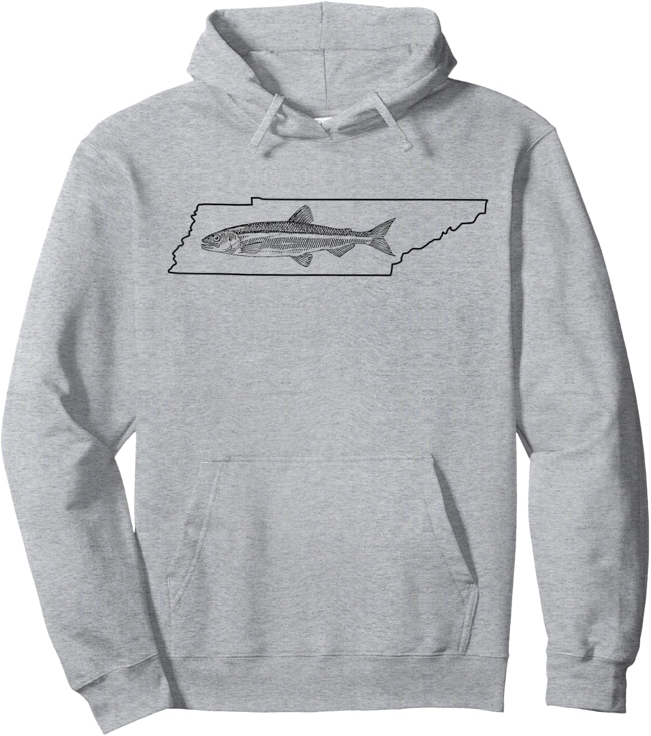 Tennessee Trout Fishing Map Hoodie - Hoodie | Ash