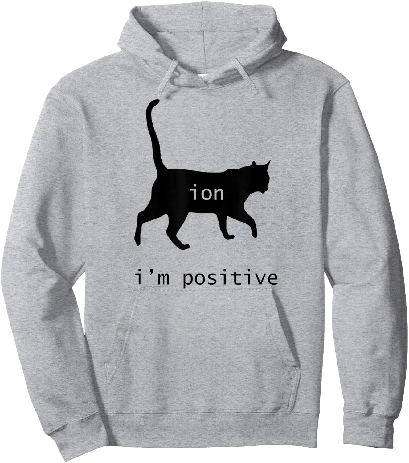 Chemistry Funny Nerd Shirt Cat-Ion Cation Pun I'm Positive Hoodie - Hoodie | Ash