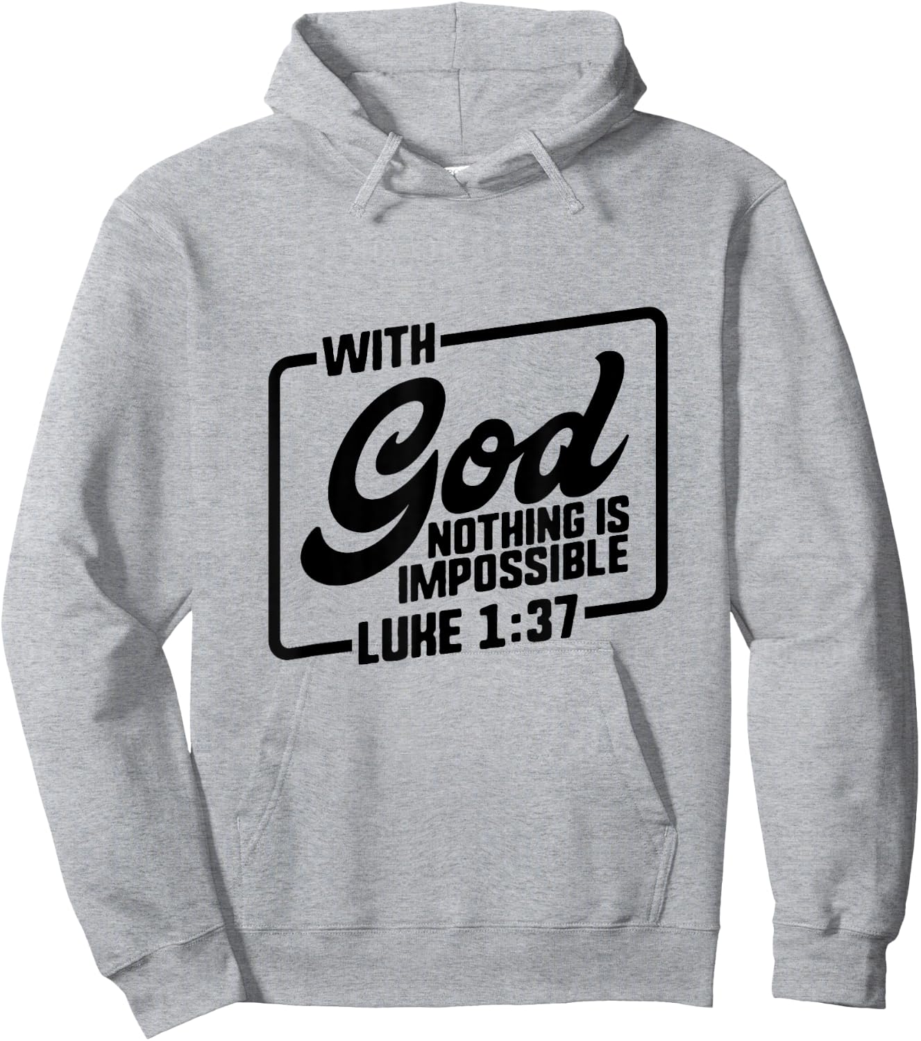 Bible Verse Shirts Christian Quote Luke 1:37 Gift God Jesus Hoodie - Hoodie | Ash