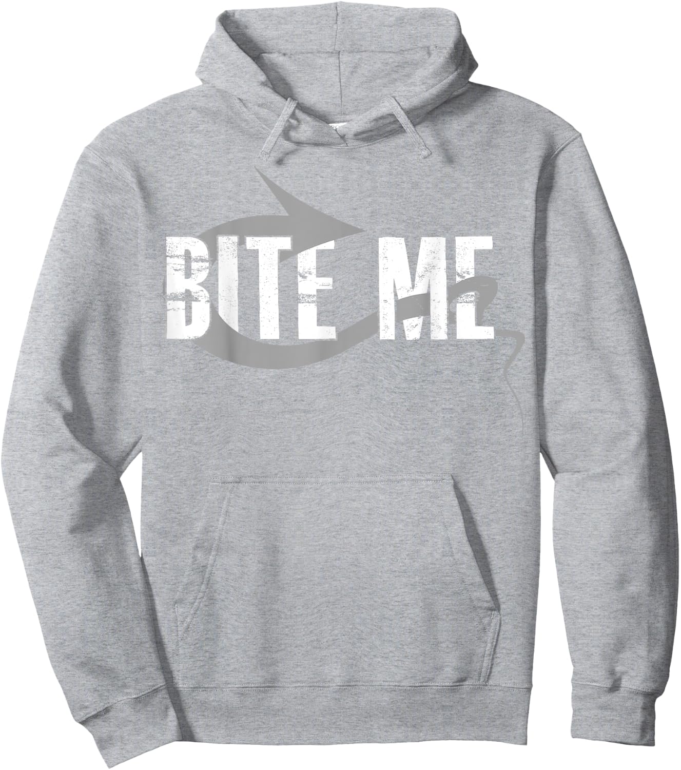 Bite Me Fishing Bait Hook - Funny Fisherman Gift Hoodie - Hoodie | Ash