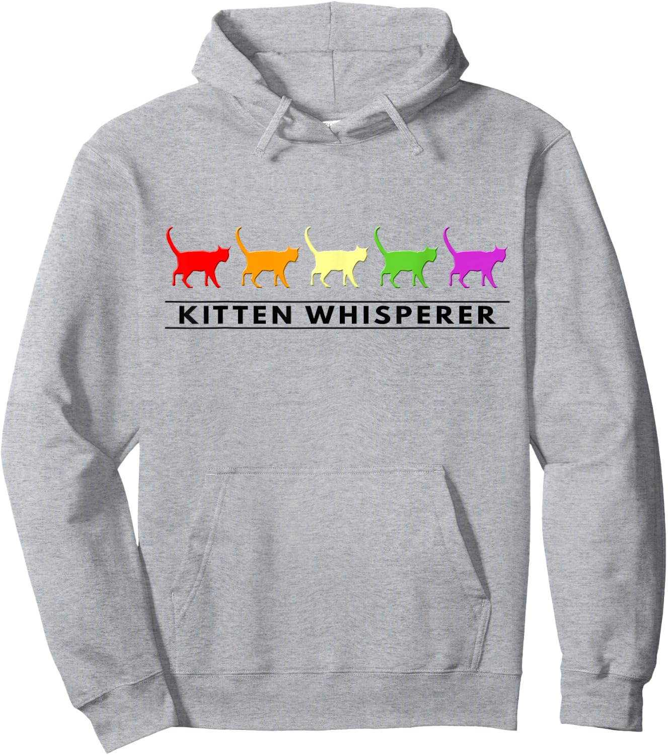 Humorous Animal and Colorful Kitten Whisperer Gift Hoodie - Hoodie | Ash