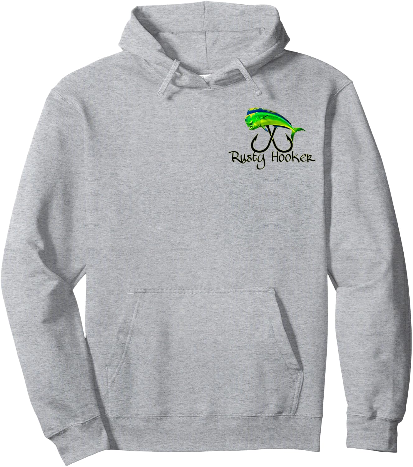 Rusty Hooker fishing outdoor coastal mahi mahi Hoodie - Hoodie | Ash
