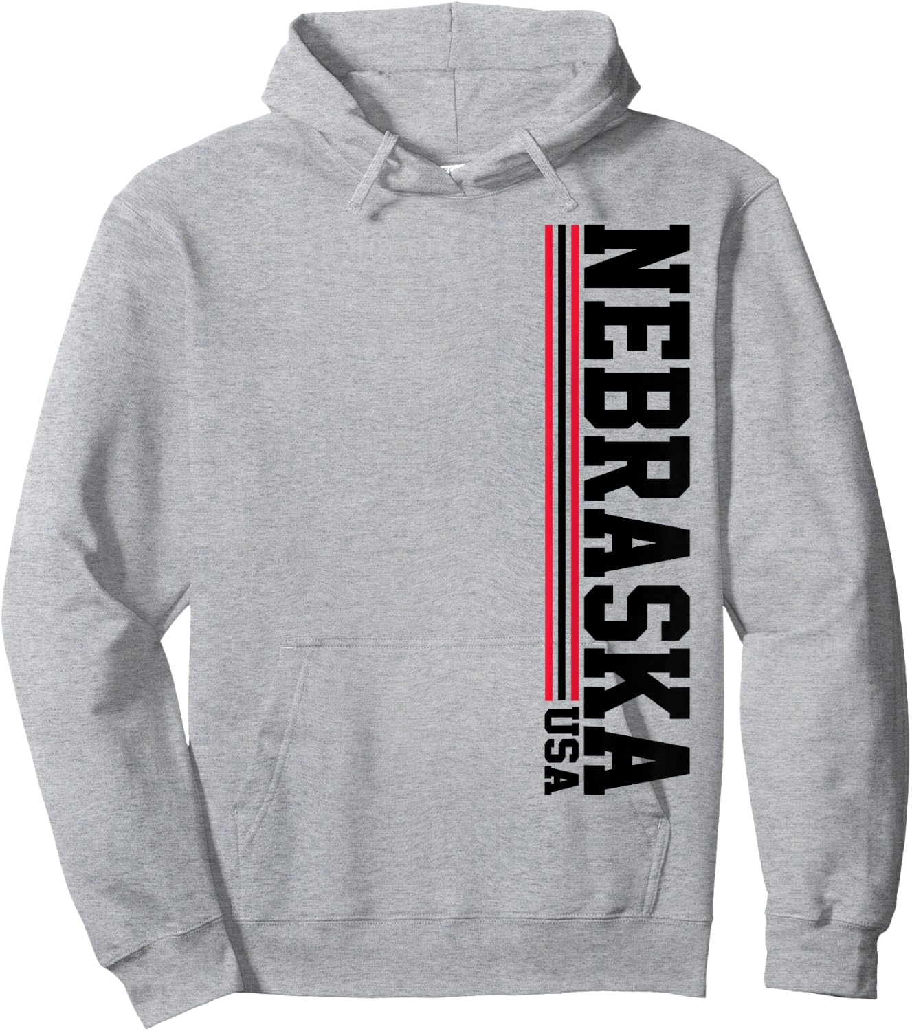Vintage Nebraska NE Home Stripes Iconic Nebraska Hoodie - Hoodie | Ash