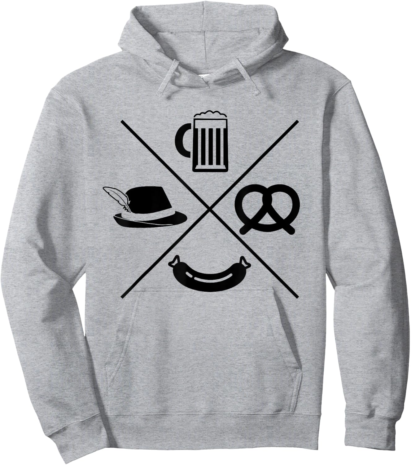 Oktoberfest - Beer Wurst Pretzel Funny German Souvenir Gift Hoodie - Hoodie | Ash