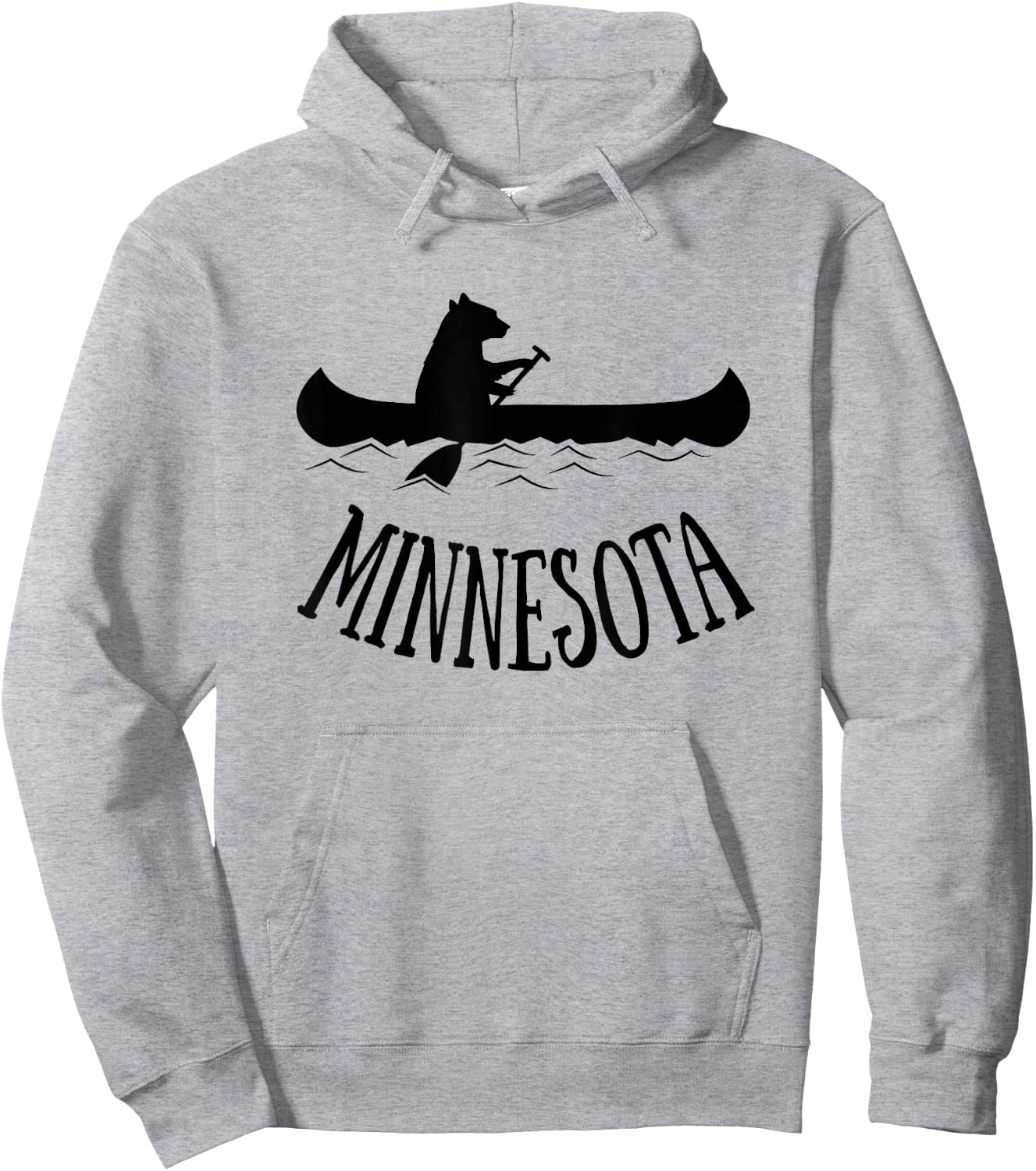 Minnesota Shirt | MN Bear Canoe Lake Hoodie - Hoodie | Ash
