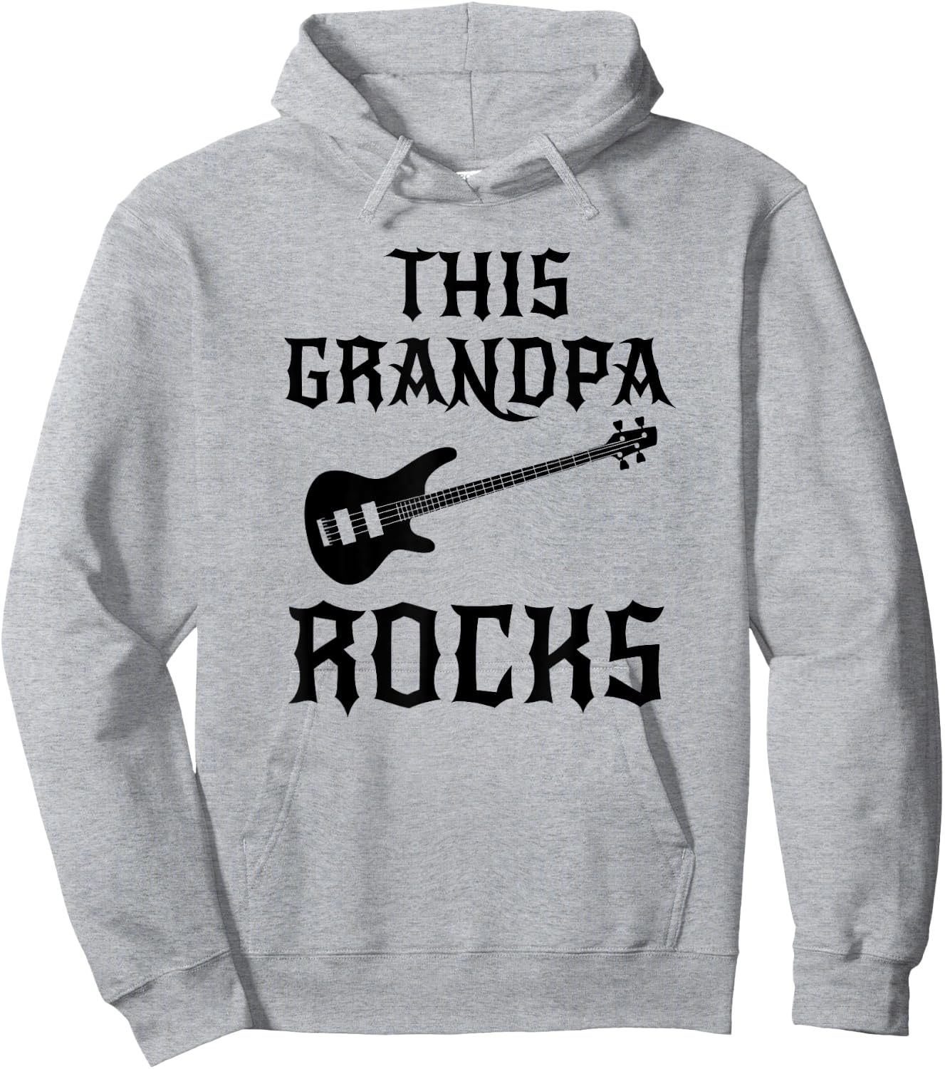 This Grandpa Rocks T Shirt Fathers Day Birthday Guitar Gift Hoodie - Hoodie | Ash
