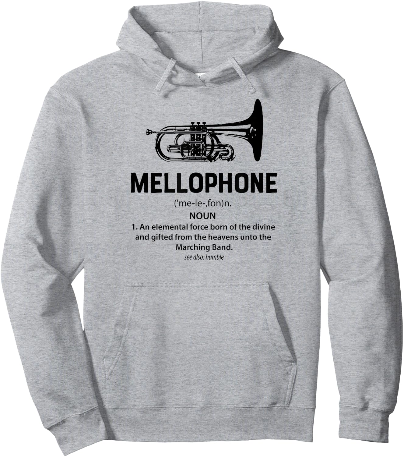 Mellophone elemental force born divine Marching Band Shirt Hoodie - Hoodie | Ash