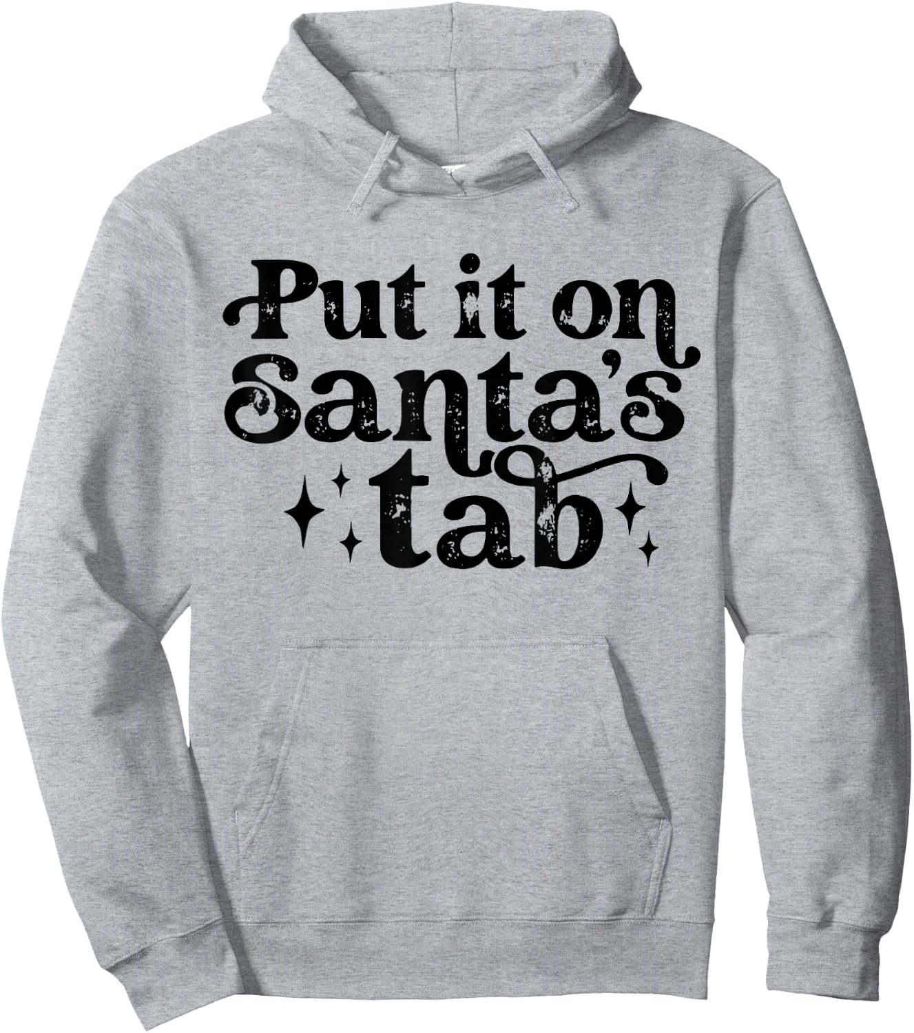 Vintage Put it on Santa's Tab Christmas Holiday Hoodie - Hoodie | Ash