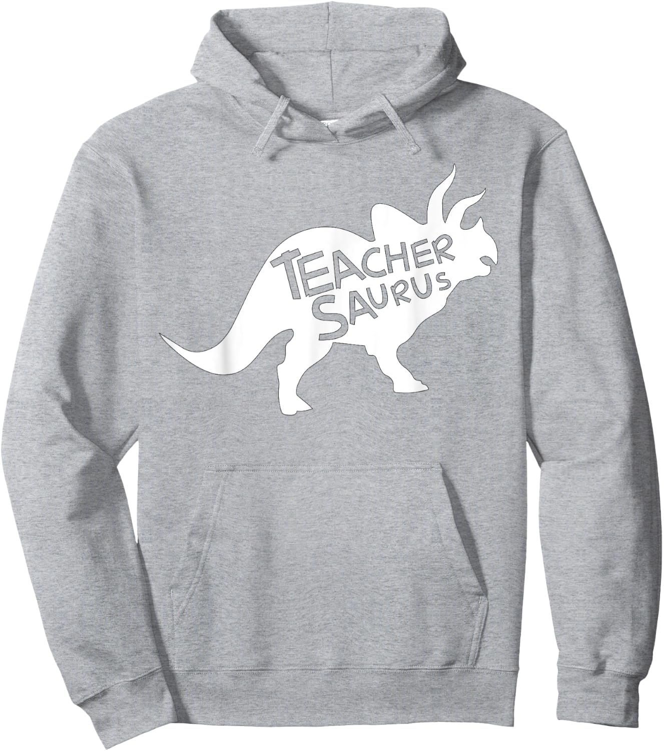 Teacher Saurus Shirt Funny Triceratop Dinosaur Gift Men Women Hoodie - Hoodie | Ash
