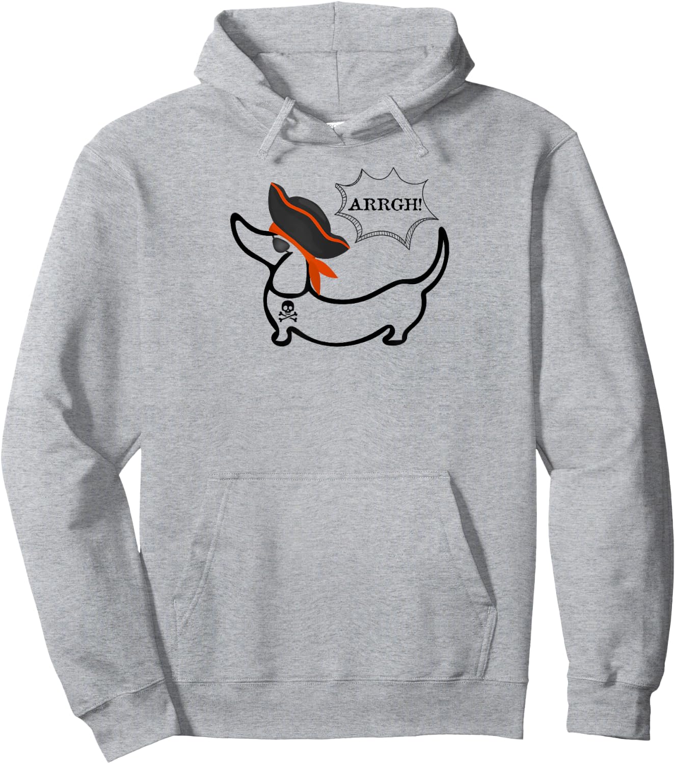 Funny Dachshund Sausage Dog Pirate Women Girls Kids Hoodie - Hoodie | Ash