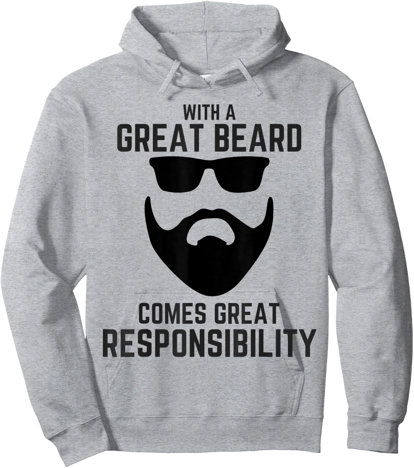 Great Beard Comes Great Responsibility T Shirt Beard Hoodie - Hoodie | Ash