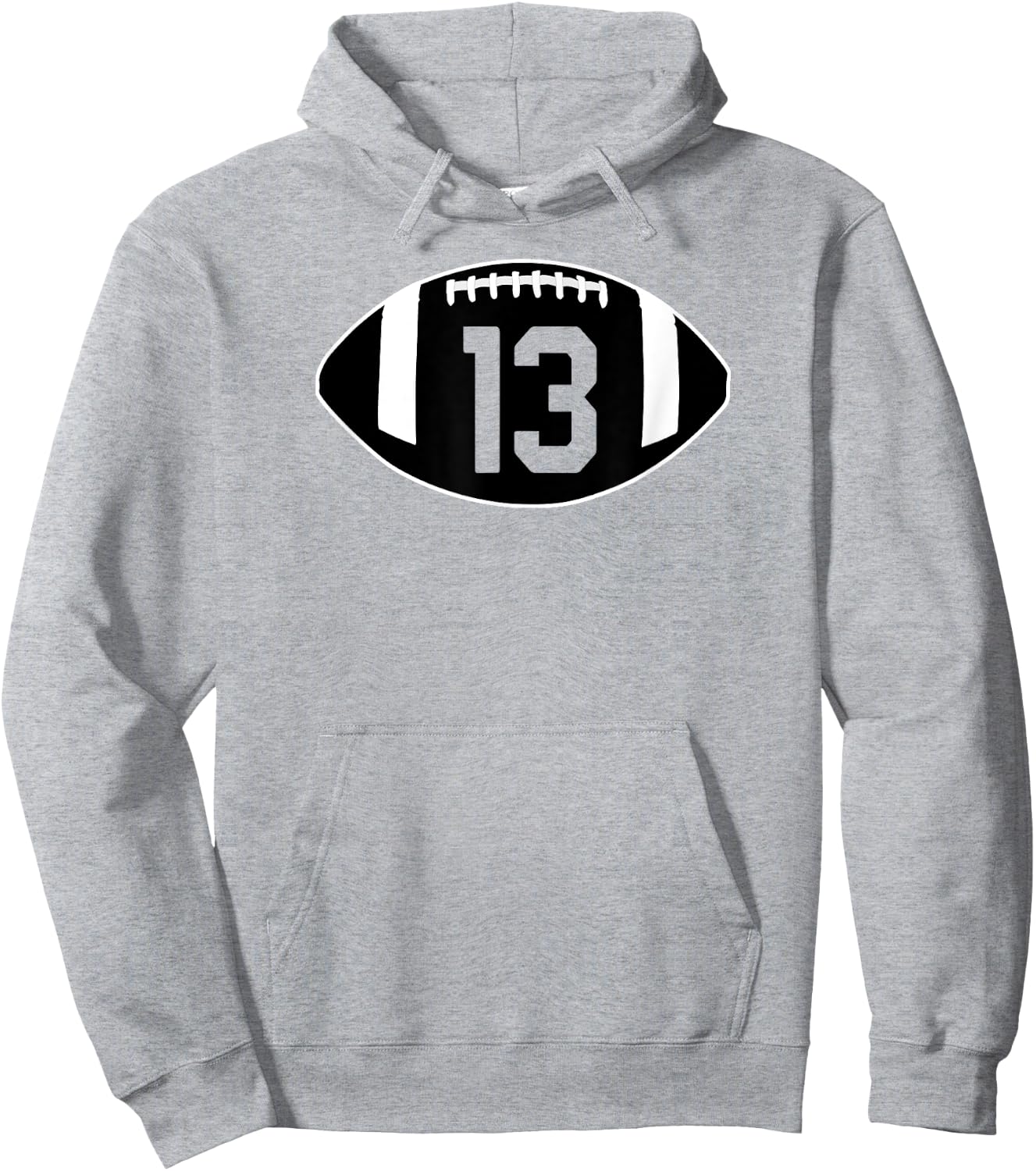 Football Jersey Number 13 Jersey Art-Player Number Hoodie - Hoodie | Ash