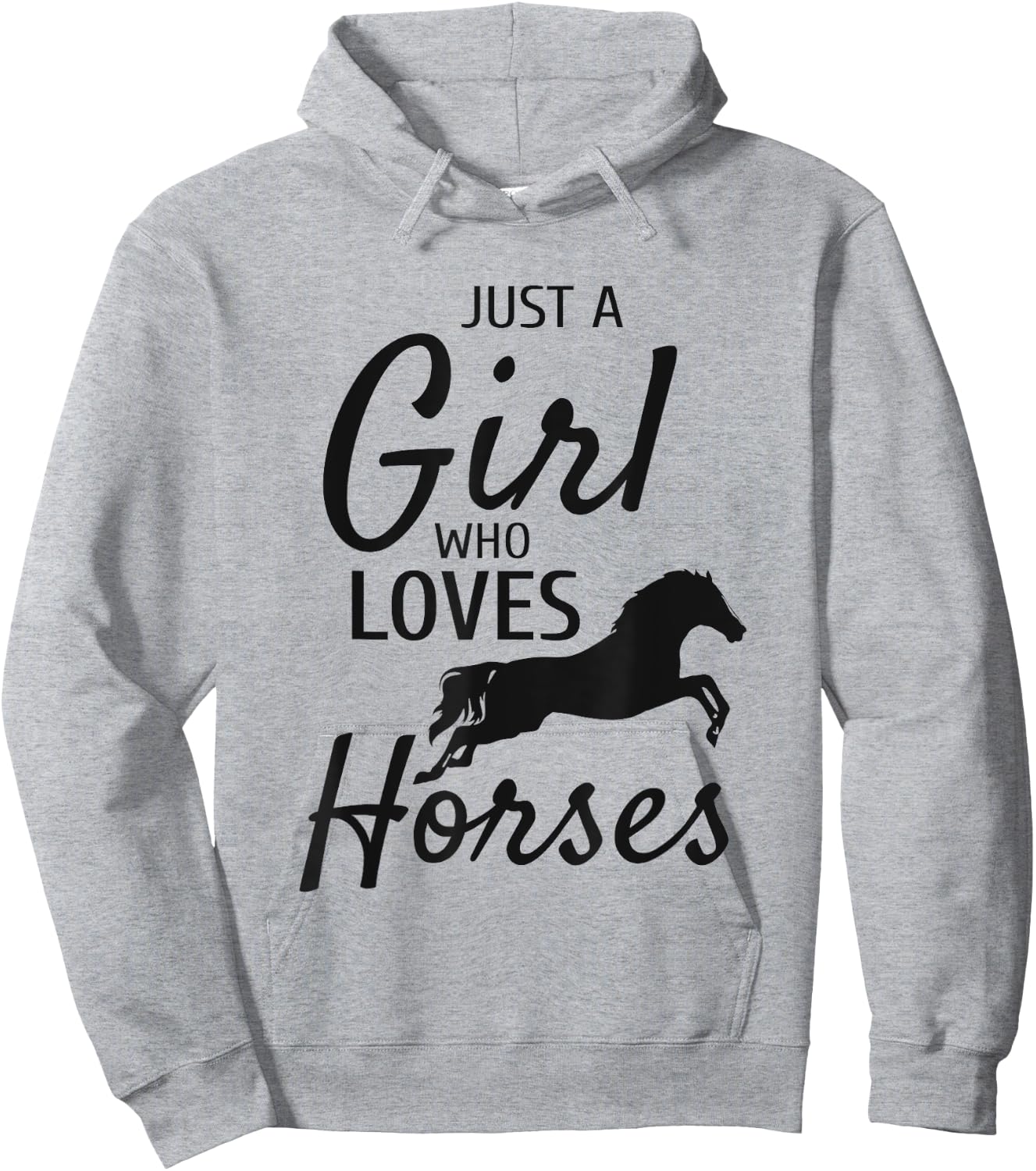 Just A Girl Who Loves Horses Riding Gifts Girls Horse Hoodie - Hoodie | Ash
