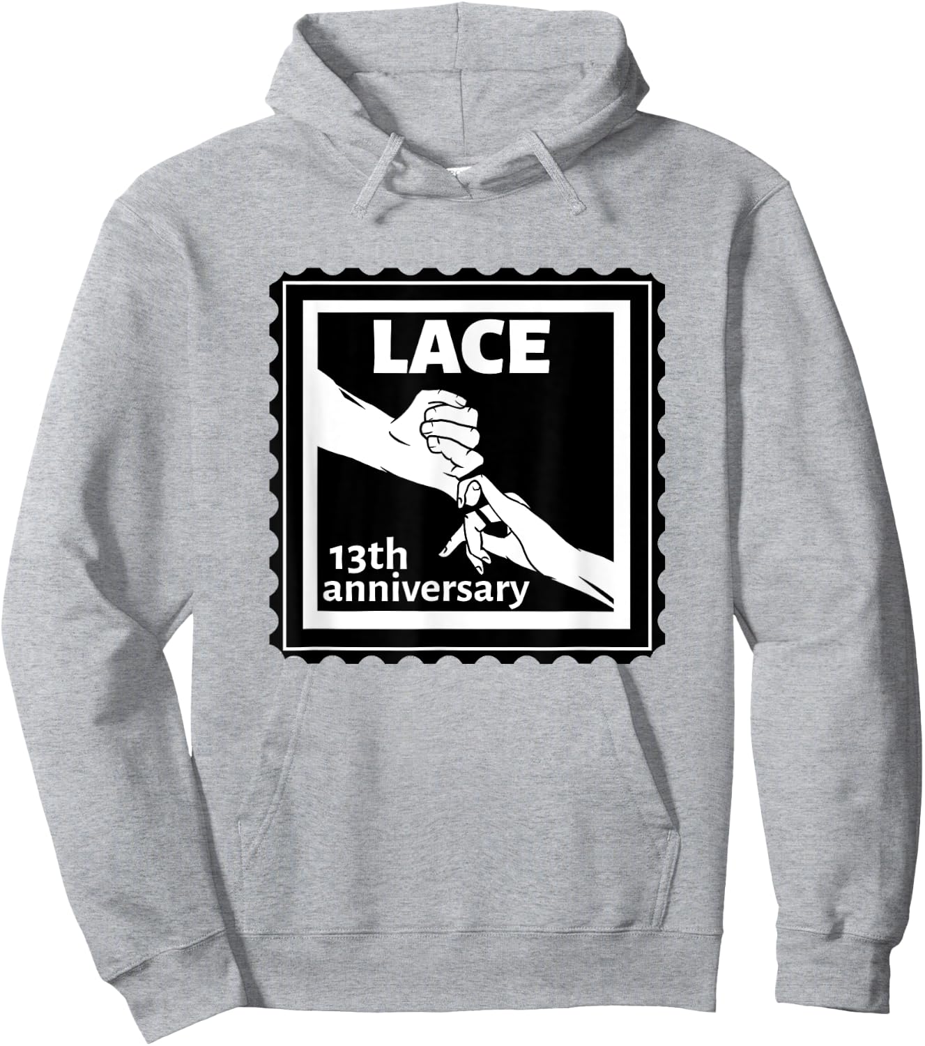 13th Wedding anniversary traditional gift Lace Hoodie - Hoodie | Ash