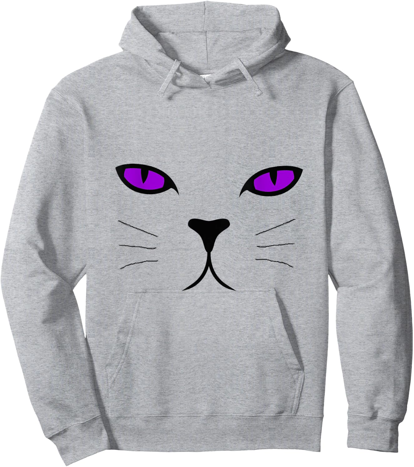 Giant Cat Face Purple Eyes Halloween Costume Shirt Men Women Kids Hoodie - Hoodie | Ash
