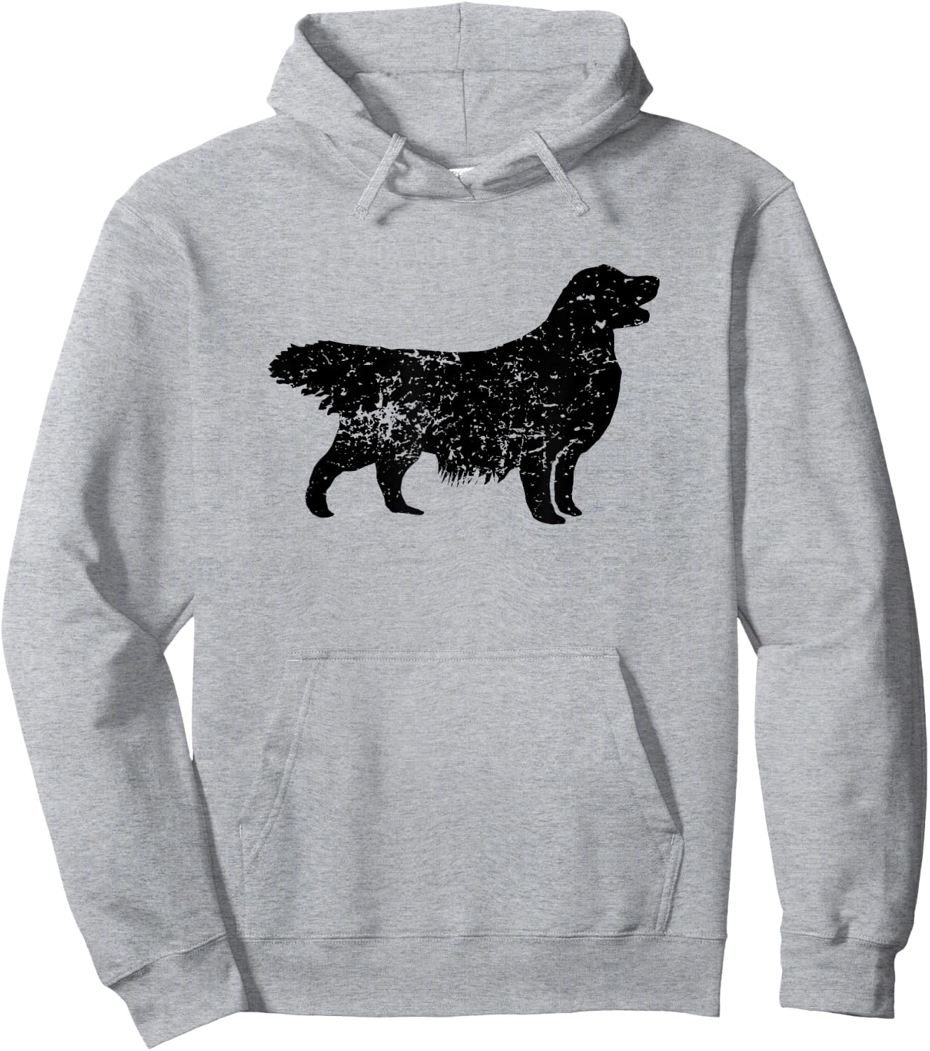 Distressed Golden Retriever Silhouette Dog Owner Men Women Girls Kids Hoodie - Hoodie | Ash