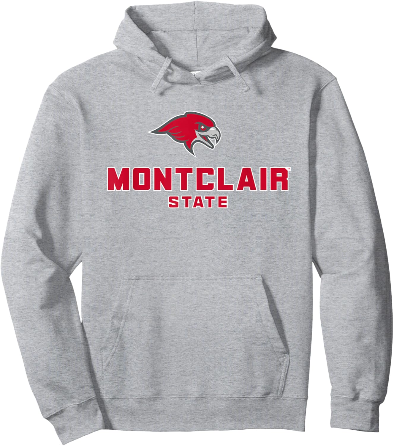 Montclair State University Red Hawks Stacked Logo Hoodie - Hoodie | Ash