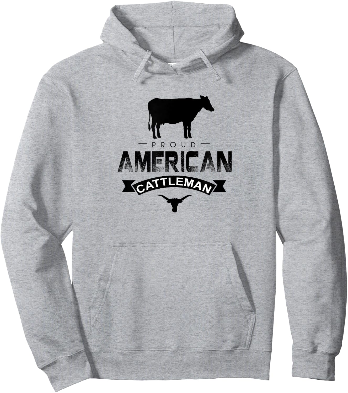 Proud American Cattleman Cattlemen Pride Gift Hoodie - Hoodie | Ash