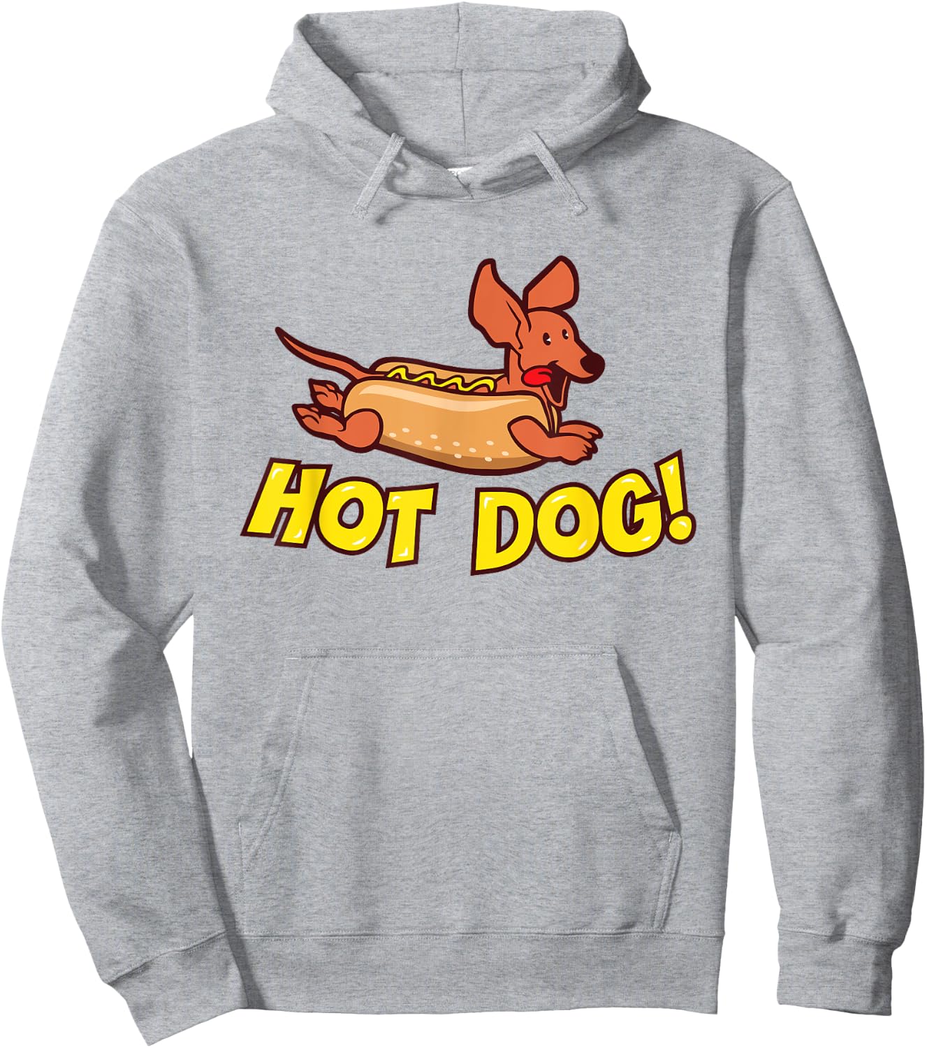 Dachshund "Hot Dog!" Wiener Dog Shirt , Women & Kids Hoodie - Hoodie | Ash