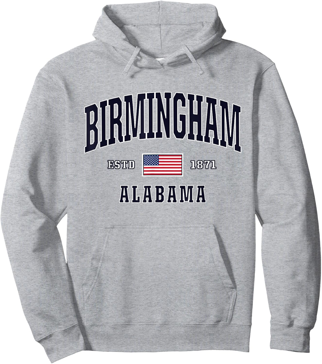 USA FLAG Stars & Stripes Birmingham Alabama Hoodie - Hoodie | Ash