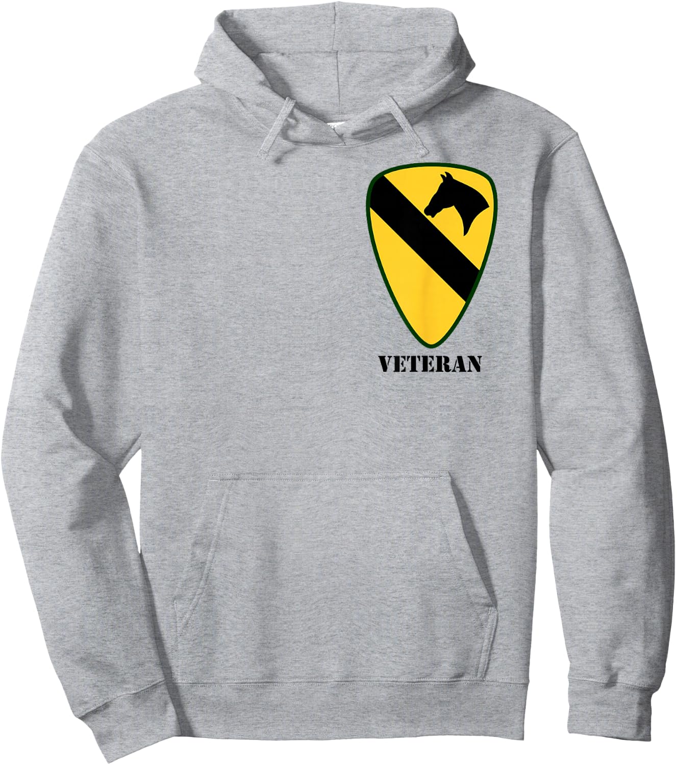 1st Cavalry Shirt - 1st CAV Shirt - Veteran (White) 1.5X Hoodie - Hoodie | Ash