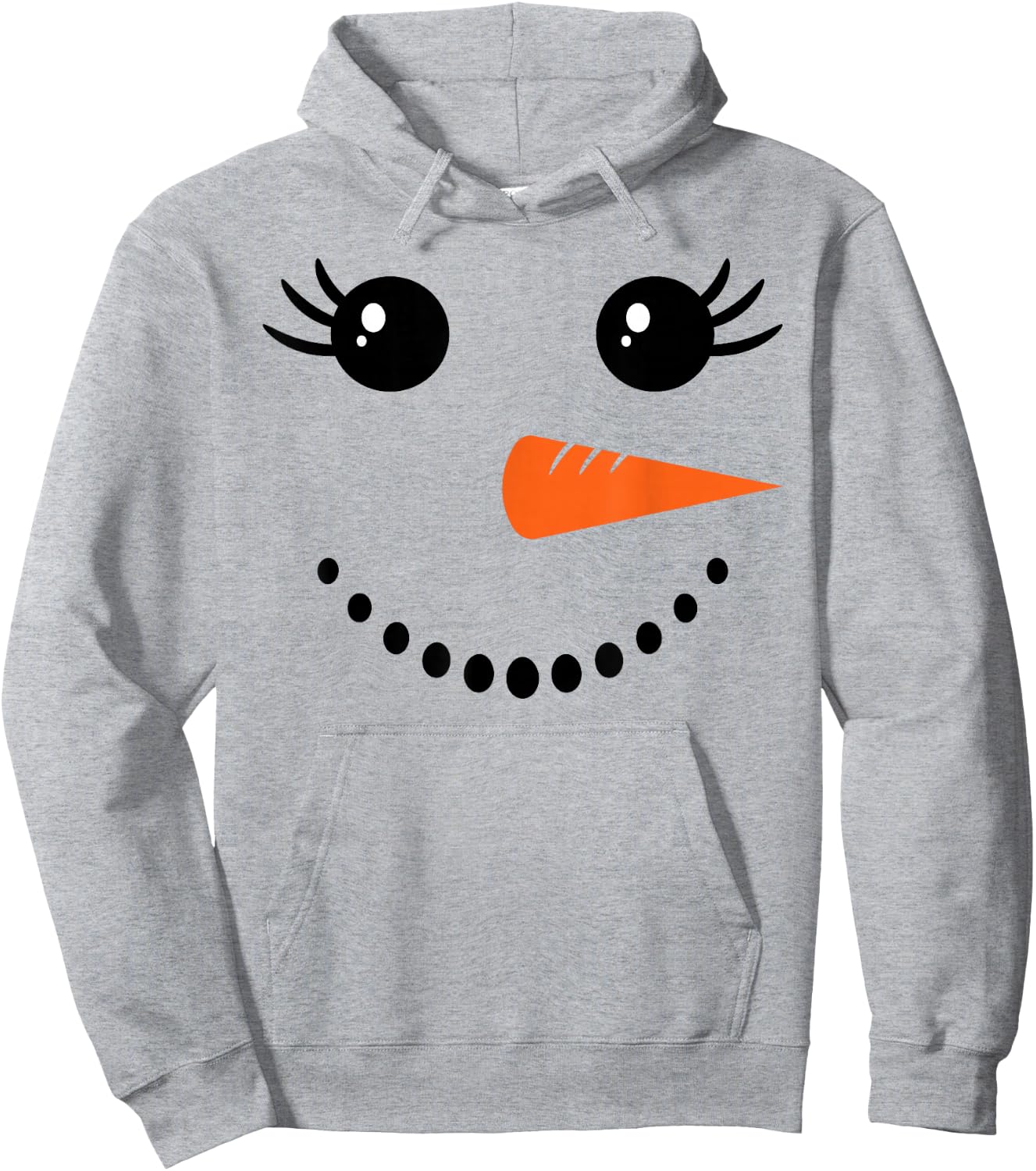 Snowman Girl Face for Girls Christmas Winter Hoodie - Hoodie | Ash