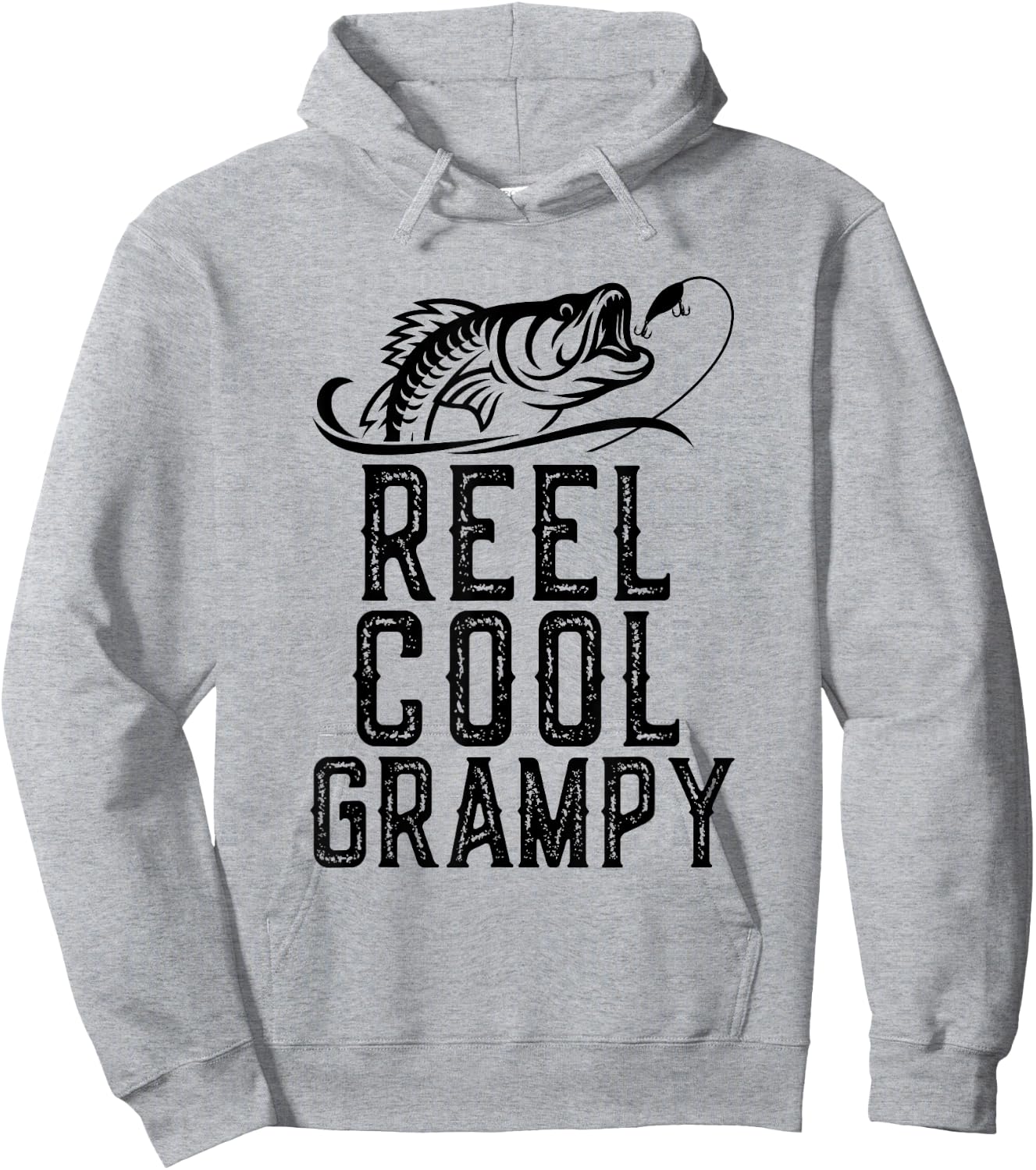 Reel Cool Grampy Fishing Fisherman Funny Retro Hoodie - Hoodie | Ash