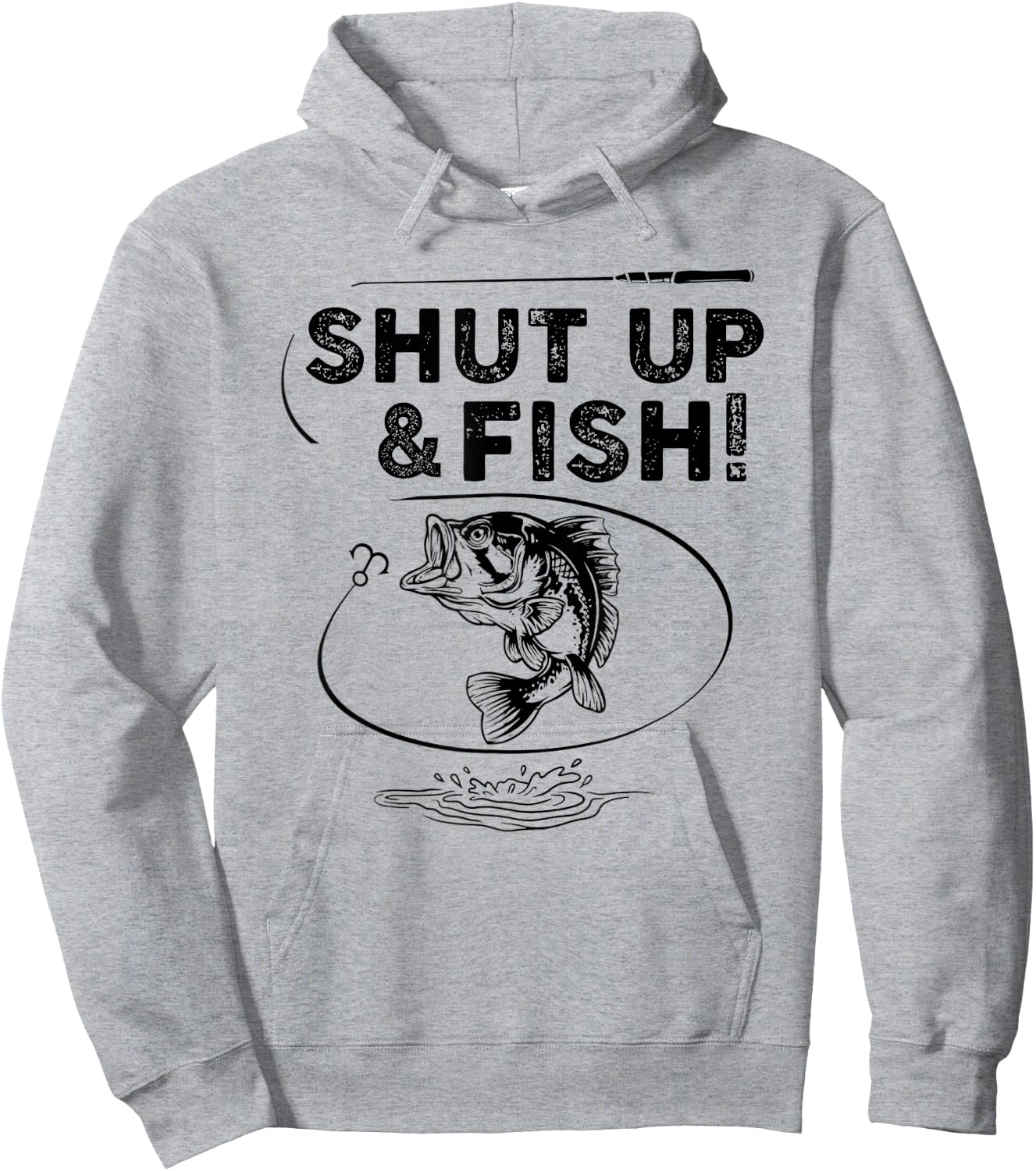 Shut Up - Fish T Shirt Funny Fishing Shirt Hoodie - Hoodie | Ash