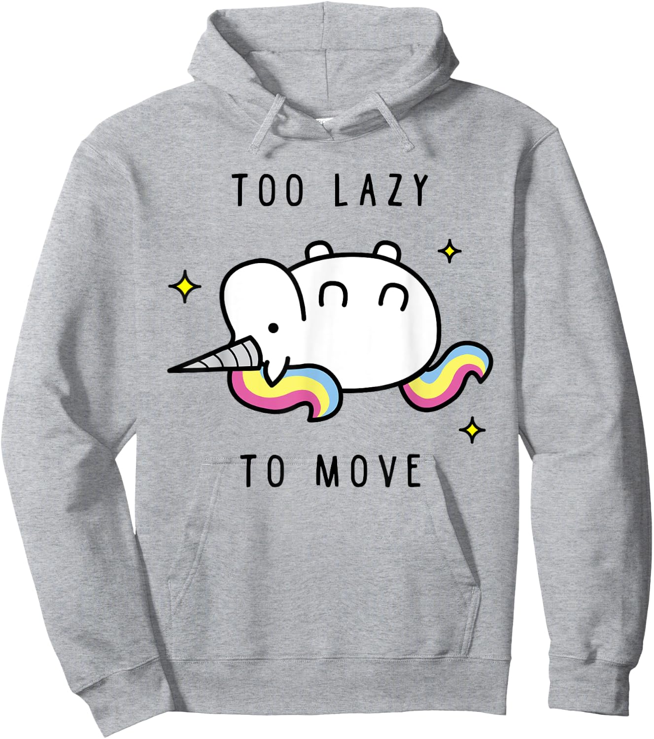 Funny Unicorn Too Lazy To Move , Unicorn Hoodie - Hoodie | Ash