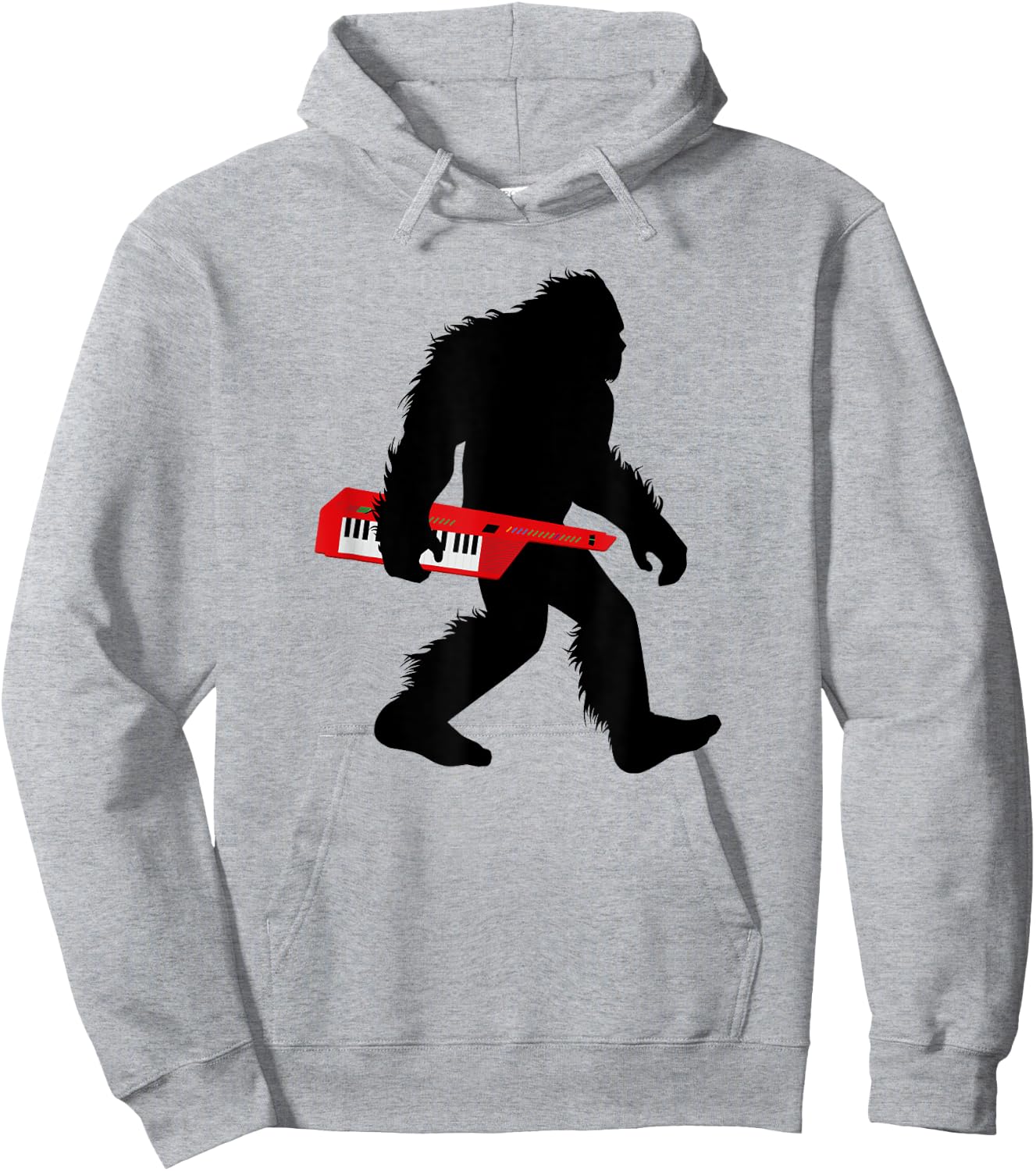 Bigfoot Keytar , Synthesizer Sasquatch Apparel Hoodie - Hoodie | Ash