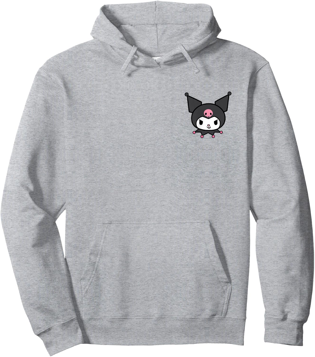 Sanrio Kuromi Front and Back Logo Shirt Hoodie - Hoodie | Ash