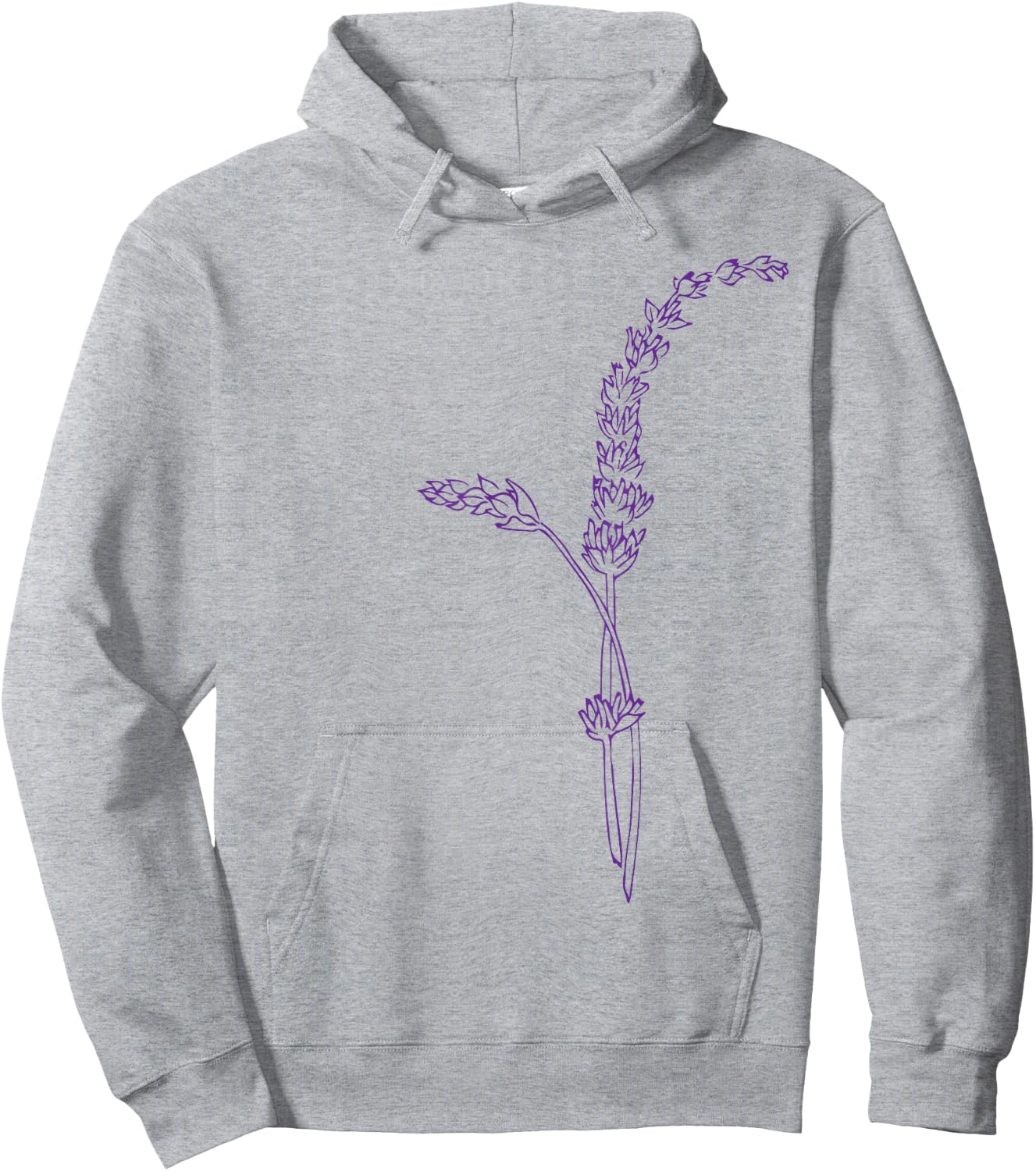 Lavender Flower Drawing Graphic | Illustration | Sales Hoodie - Hoodie | Ash