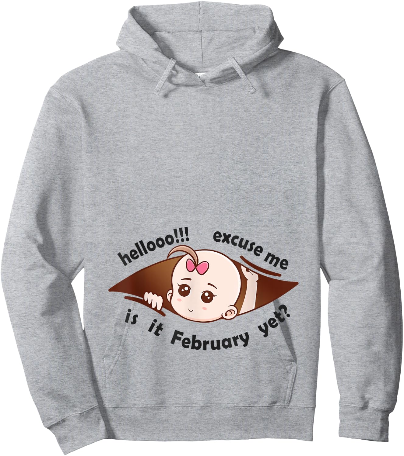 February to be Born Baby Girl Pregnancy Announcement Mother Hoodie - Hoodie | Ash