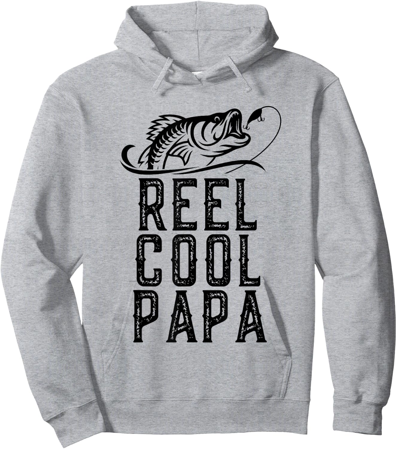 Reel Cool Papa Fishing Fisherman Funny Grandpa Retro Hoodie - Hoodie | Ash