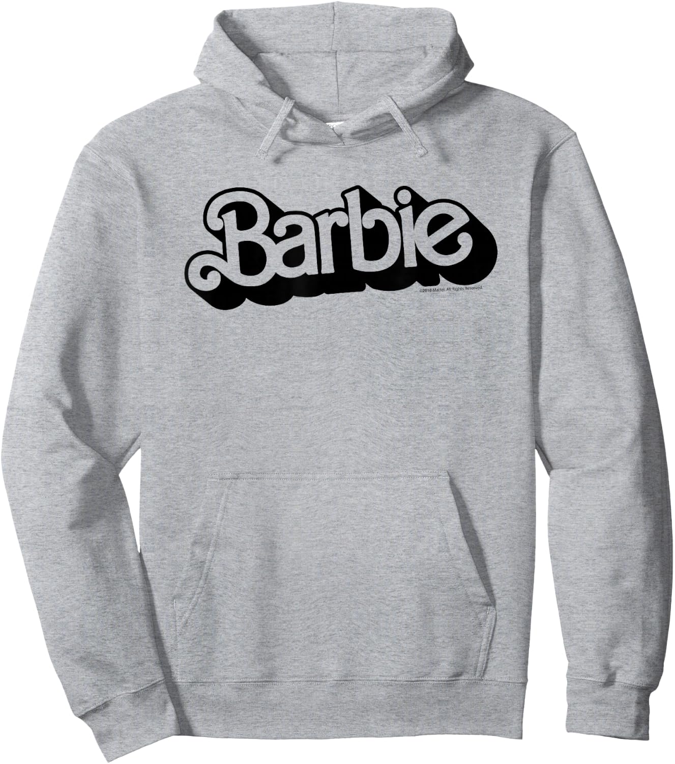 Barbie Retro Logo Short Sleeve , Small, Grey Hoodie - Hoodie | Ash