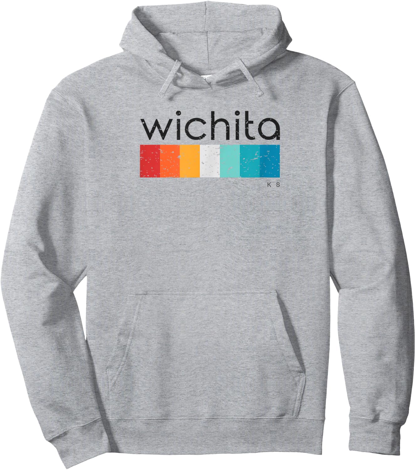 Vintage Wichita KS Retro Design Hoodie - Hoodie | Ash