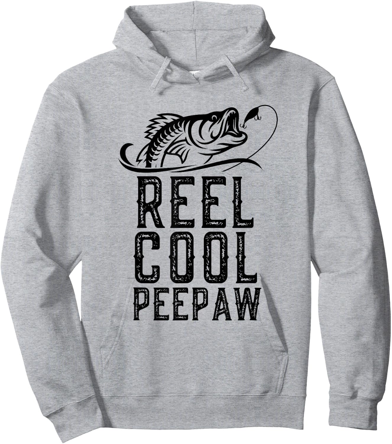 Reel Cool PeePaw Fishing Fisherman Grandpa Retro Pee-Paw Hoodie - Hoodie | Ash