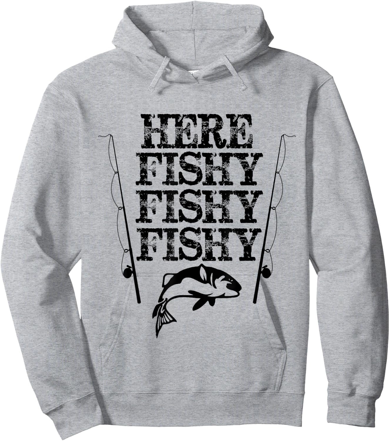 Here Fishy Fishy Fishy Shirt Funny Fishing Humor Hoodie - Hoodie | Ash