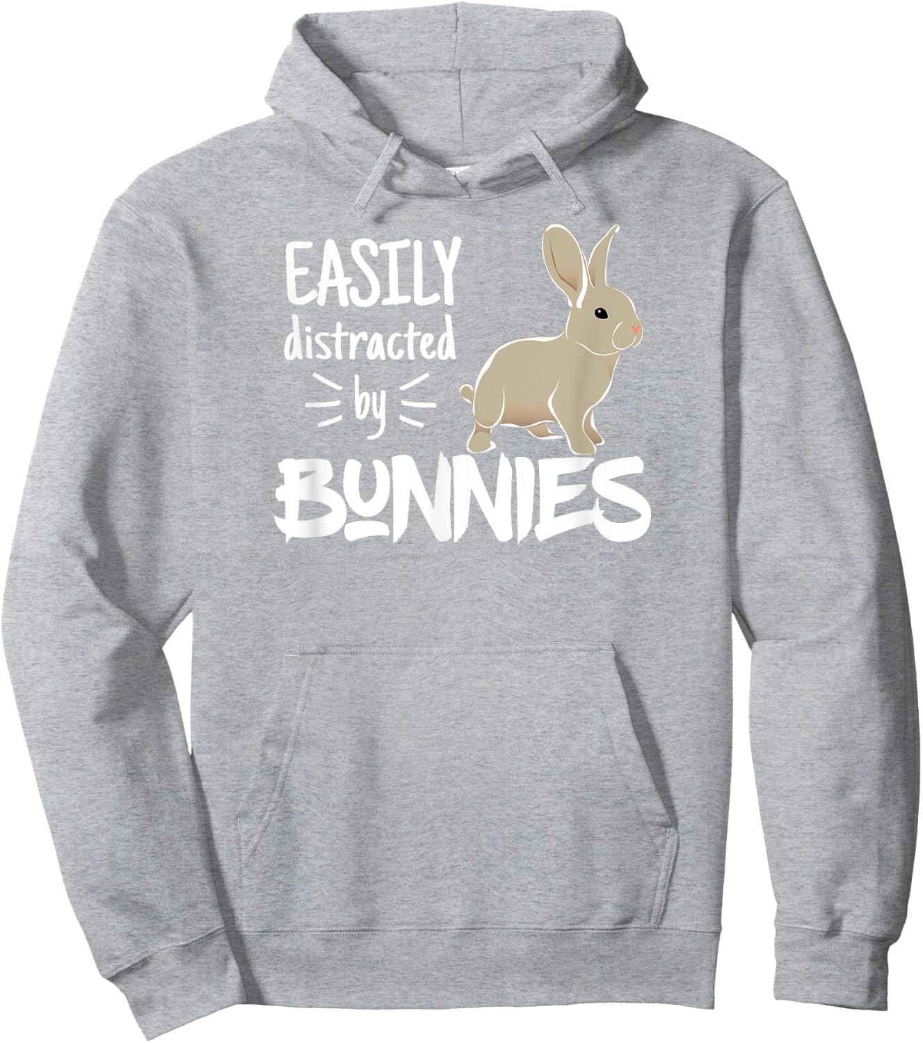 Easily Distracted by Bunnies Barnyard Rabbit Lovers Hoodie - Hoodie | Ash