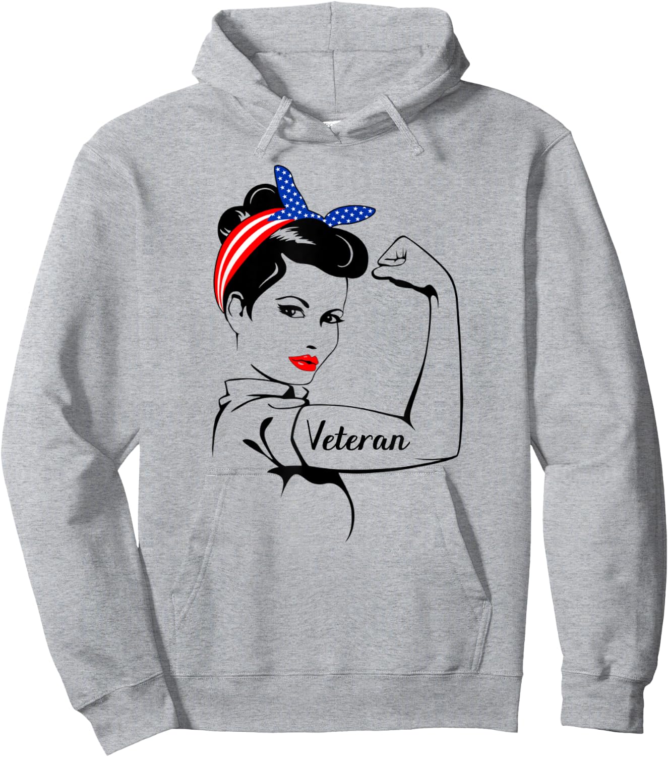 Veteran Rosie The Riveter T Shirt Veterans Hoodie - Hoodie | Ash