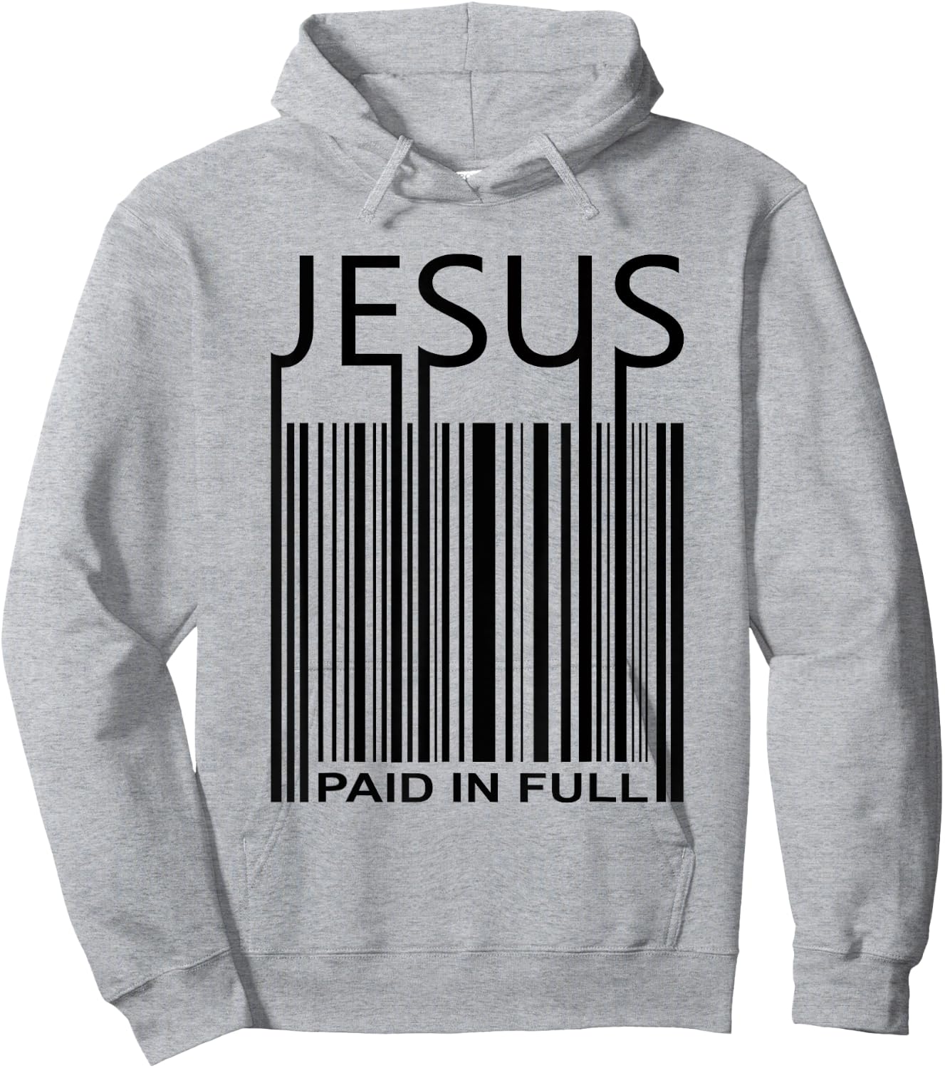 Jesus Bar Code Paid In Full -Christian Faith T Shirt Hoodie - Hoodie | Ash