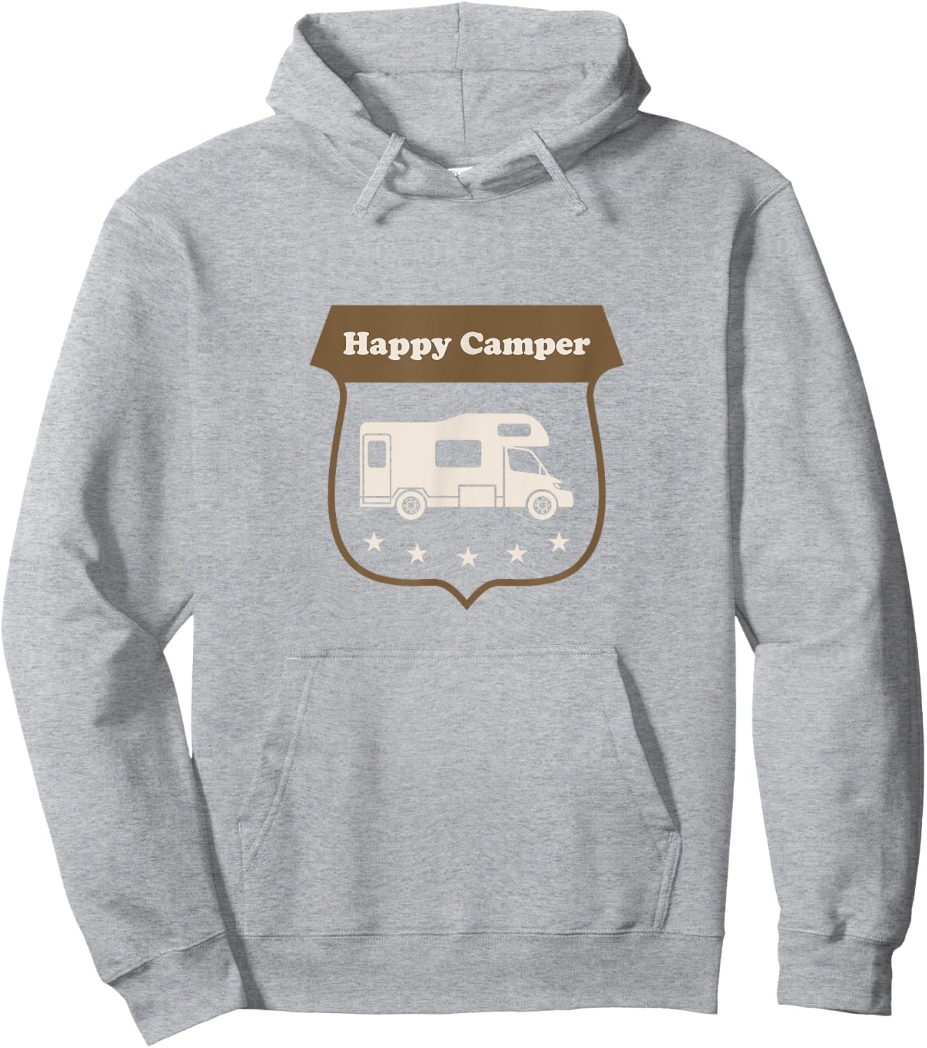 Happy Camper | RV Camping, Trailer and Winnebago Hoodie - Hoodie | Ash