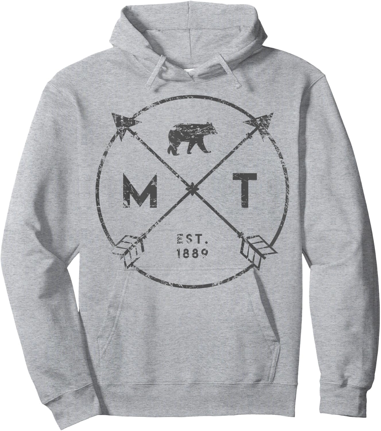 Montana Adventure Shirt Est 1889 Arrows State Gift Hoodie - Hoodie | Ash