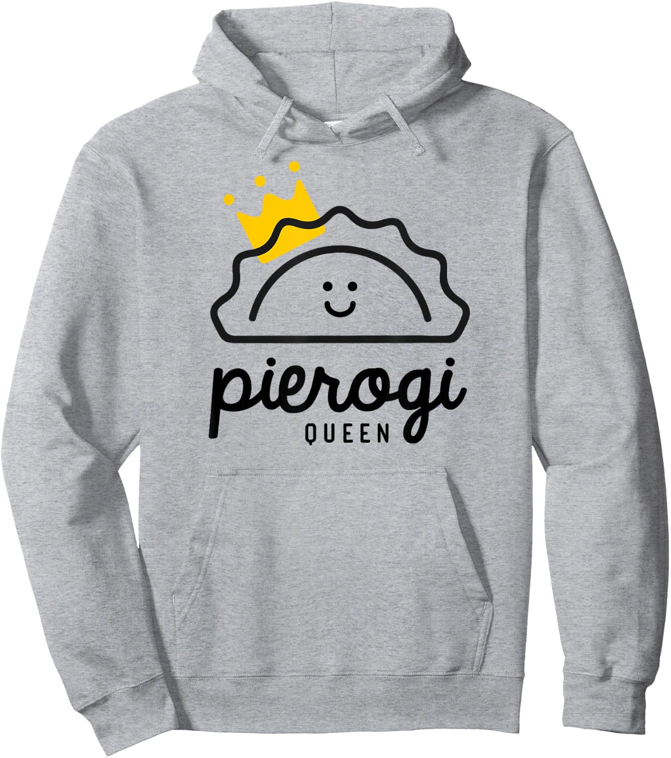 PIEROGI QUEEN | Royal Yellow Crown Polish Food Pierogi Fest Hoodie - Hoodie | Ash