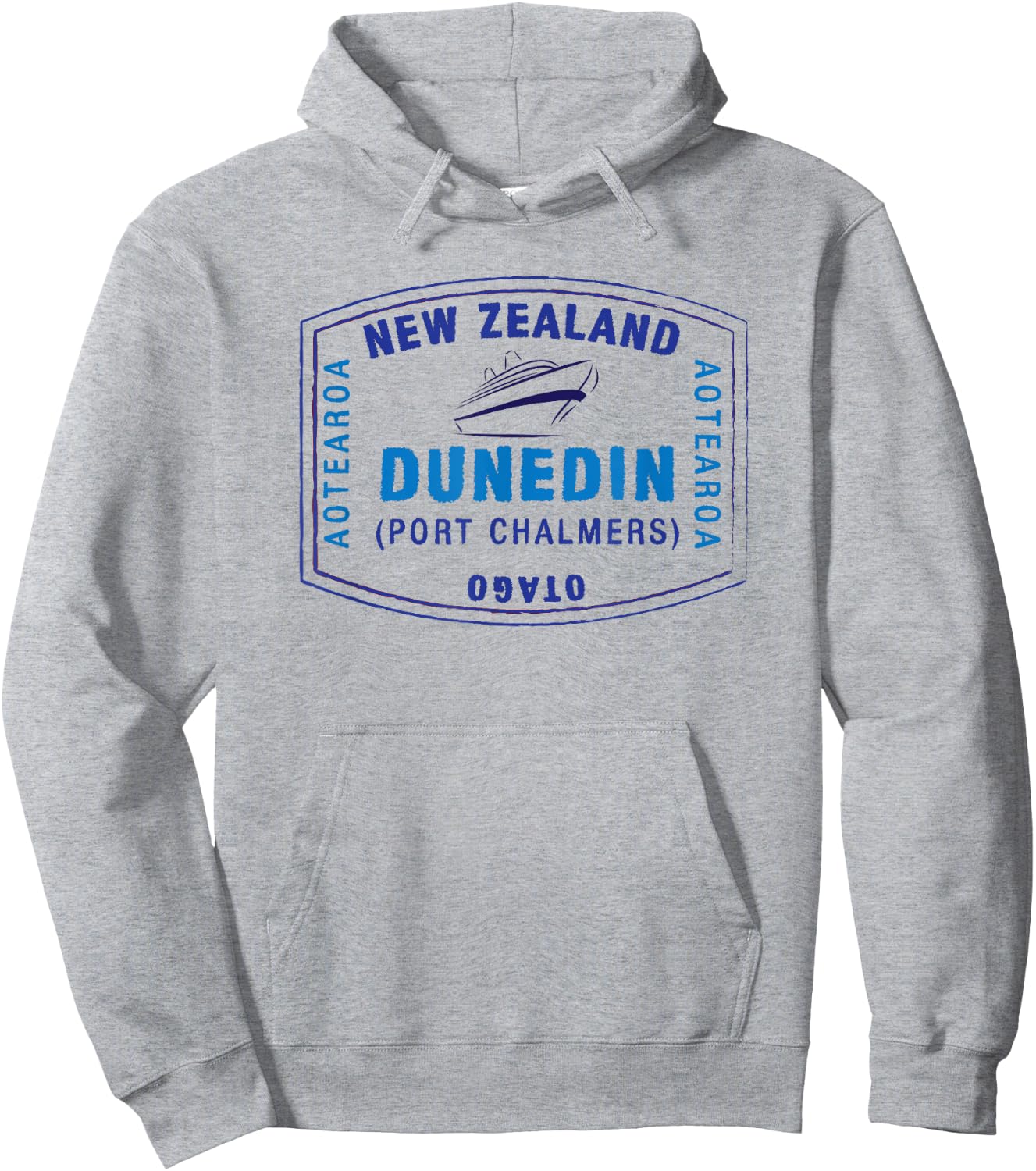 Dunedin New Zealand Passport Stamp Vacation Hoodie - Hoodie | Ash