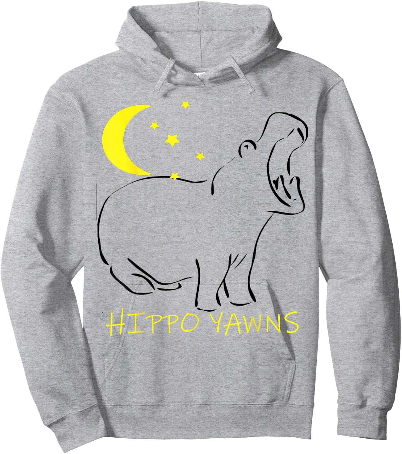 Hippo Yawns Funny Sleep In Pajamas Hoodie - Hoodie | Ash