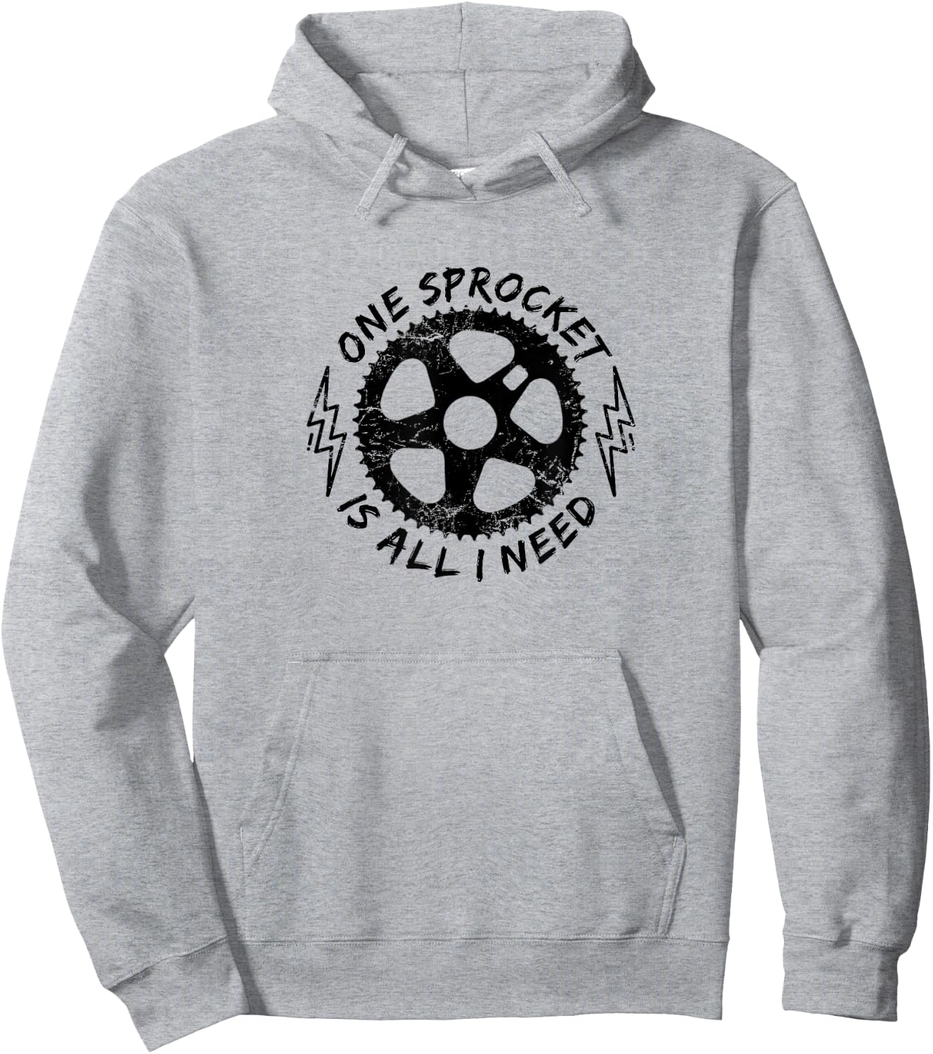 One Sprocket Is All I Need Fixed Gear Cyclist T Shirt Hoodie - Hoodie | Ash