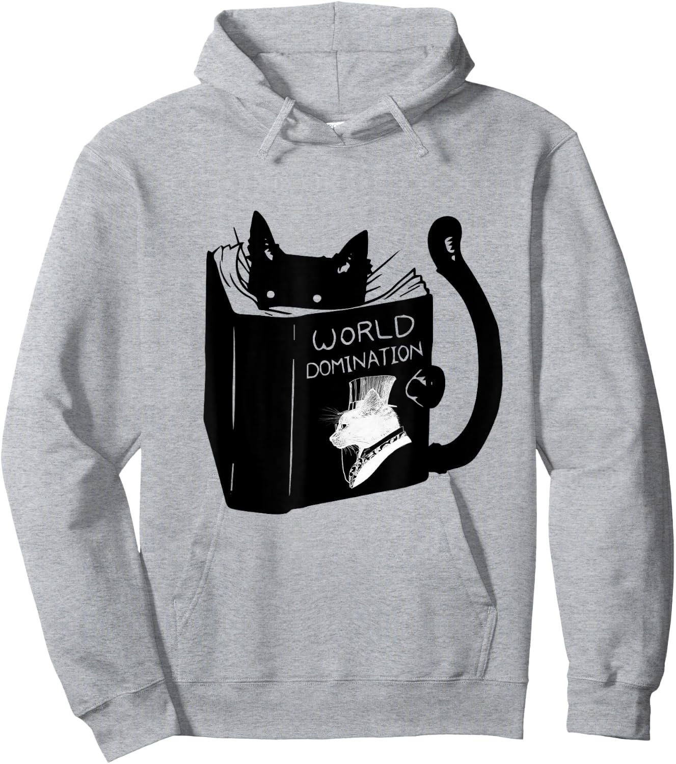Pet Cat World Domination - -Adults, Small, White, Short Sleeve Hoodie - Hoodie | Ash