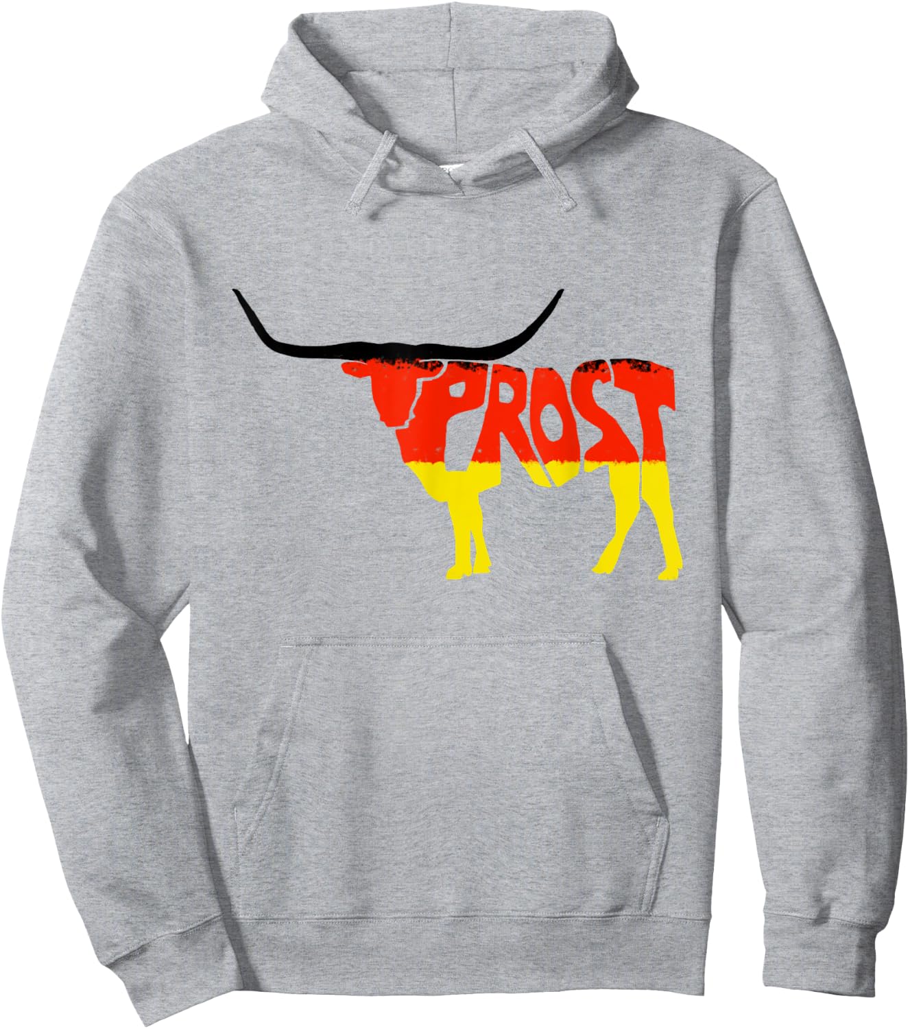 Oktoberfest Texas Longhorn Design Prost German Beer Festival Hoodie - Hoodie | Ash